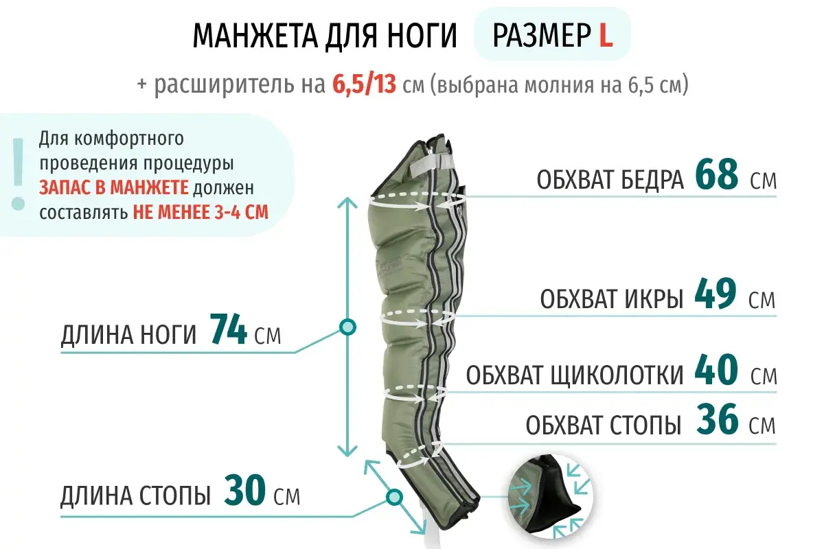 WelbuTech Zam Luxury Аппарат для лимфодренажа, прессотерапии, массажа (максимальный комплект), манжеты для ног L (новый тип стопы), (РУ)