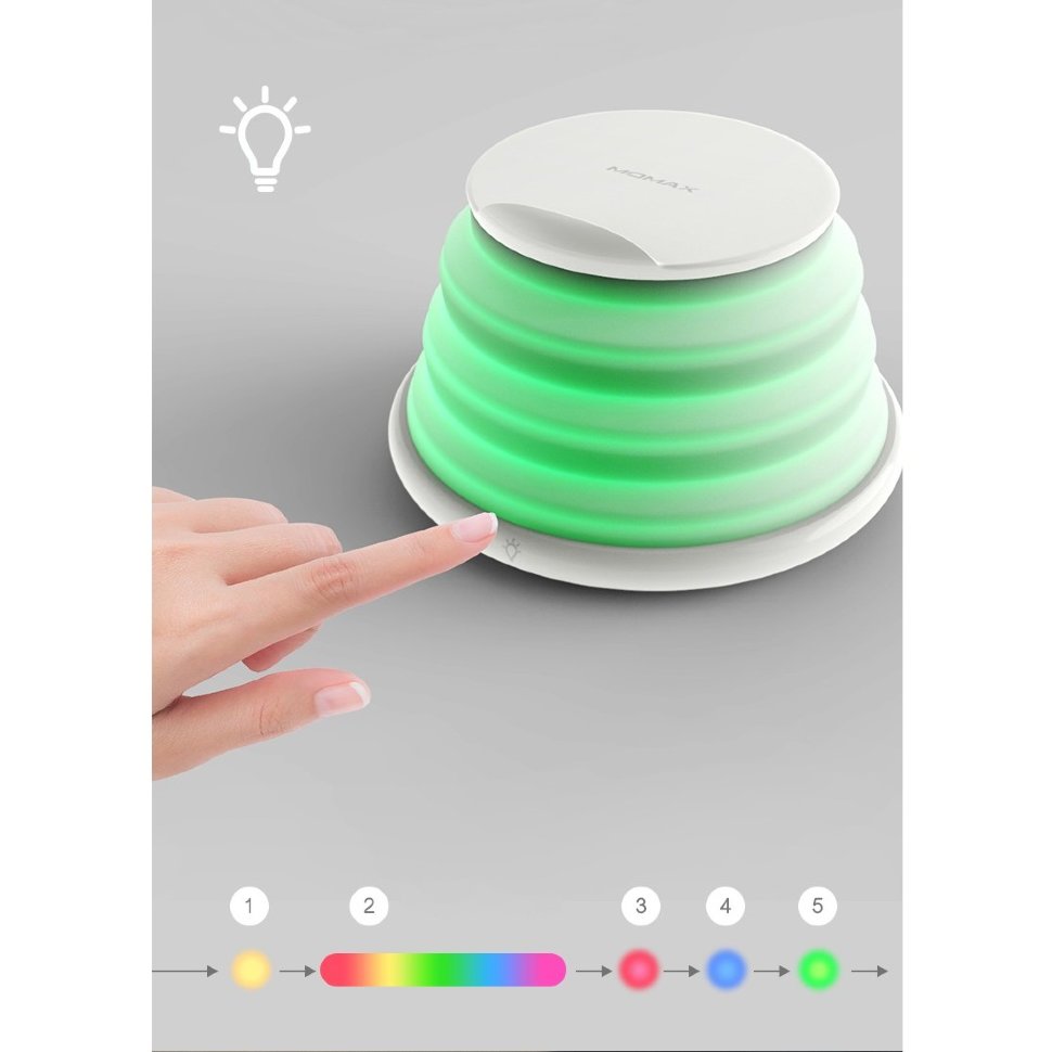 Беспроводная зарядка с лампой Momax Q.LED Rainbow Беспроводная зарядка с лампой Momax Q.LED Rainbow