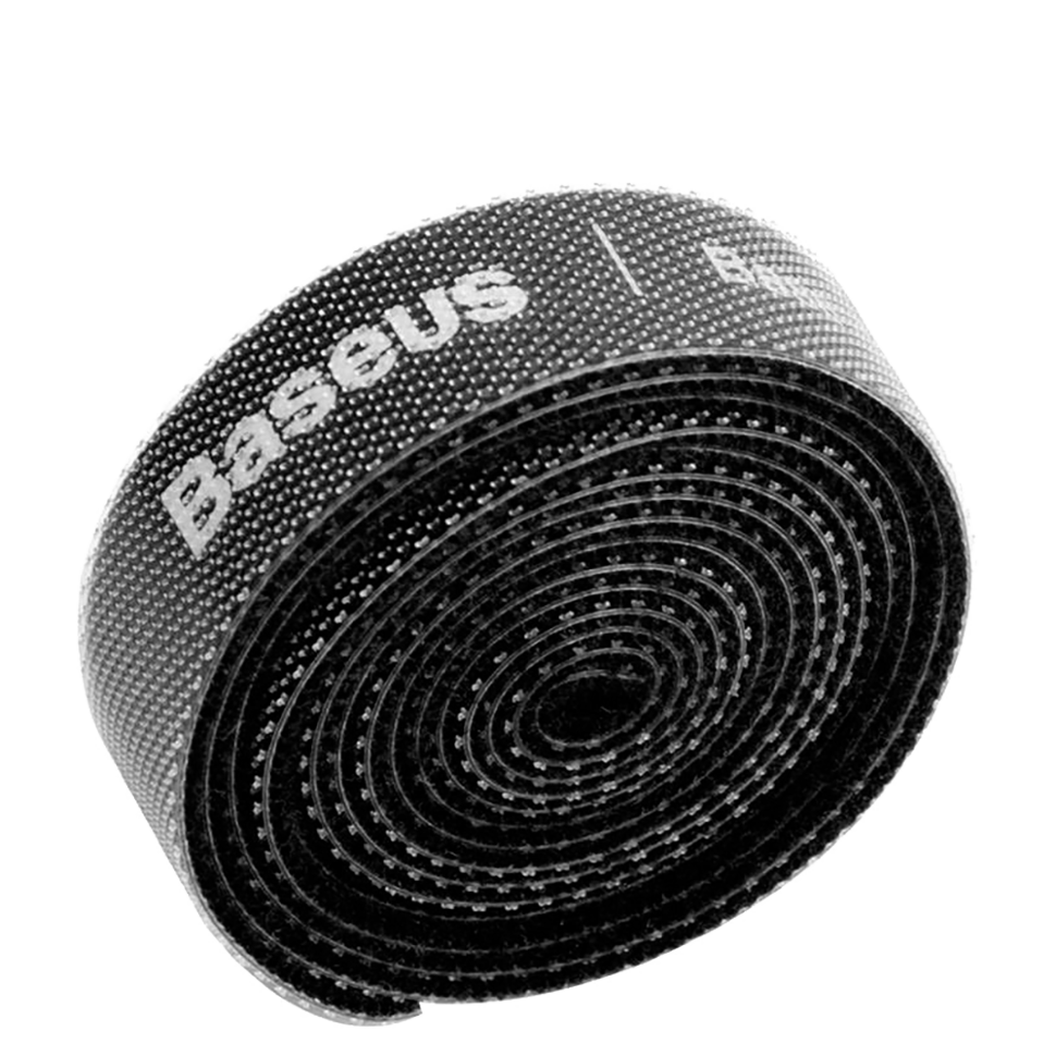 Лента для стяжки Baseus Colourful Circle Velcro strap 1м Чёрная Лента для стяжки Baseus Colourful Circle Velcro strap 1м Чёрная