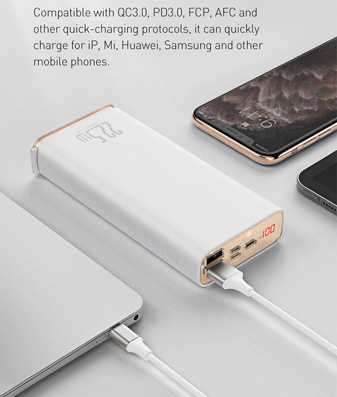 Внешний аккумулятор Baseus Starlight 20000мАч 22.5Вт Чёрный Внешний аккумулятор Baseus Starlight 20000мАч 22.5Вт Чёрный