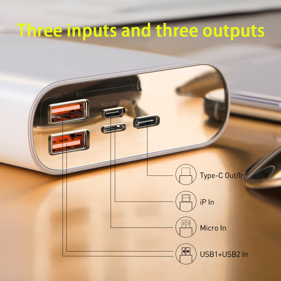 Внешний аккумулятор Baseus Starlight 20000мАч 22.5Вт Чёрный Внешний аккумулятор Baseus Starlight 20000мАч 22.5Вт Чёрный