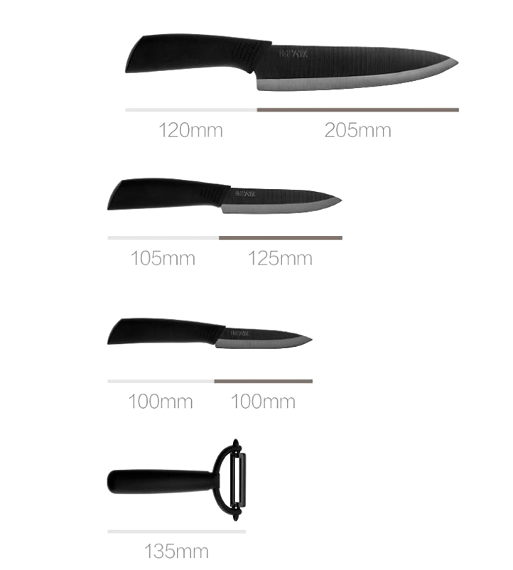 Набор керамических ножей HuoHou HU0010 Nano Ceramic Knife Черный Набор керамических ножей HuoHou HU0010 Nano Ceramic Knife Черный