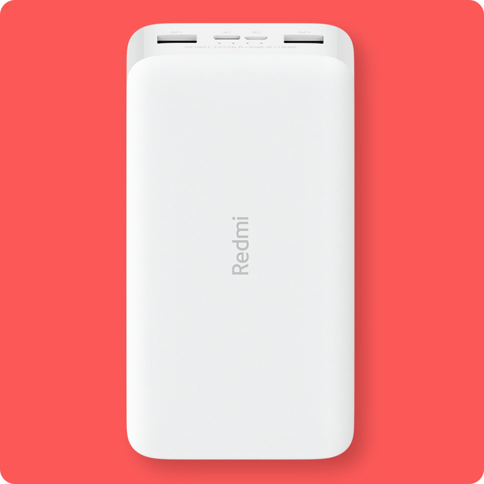 Внешний аккумулятор Xiaomi Redmi Powerbank 20000 mAh Белый Внешний аккумулятор Xiaomi Redmi Powerbank 20000 mAh Белый