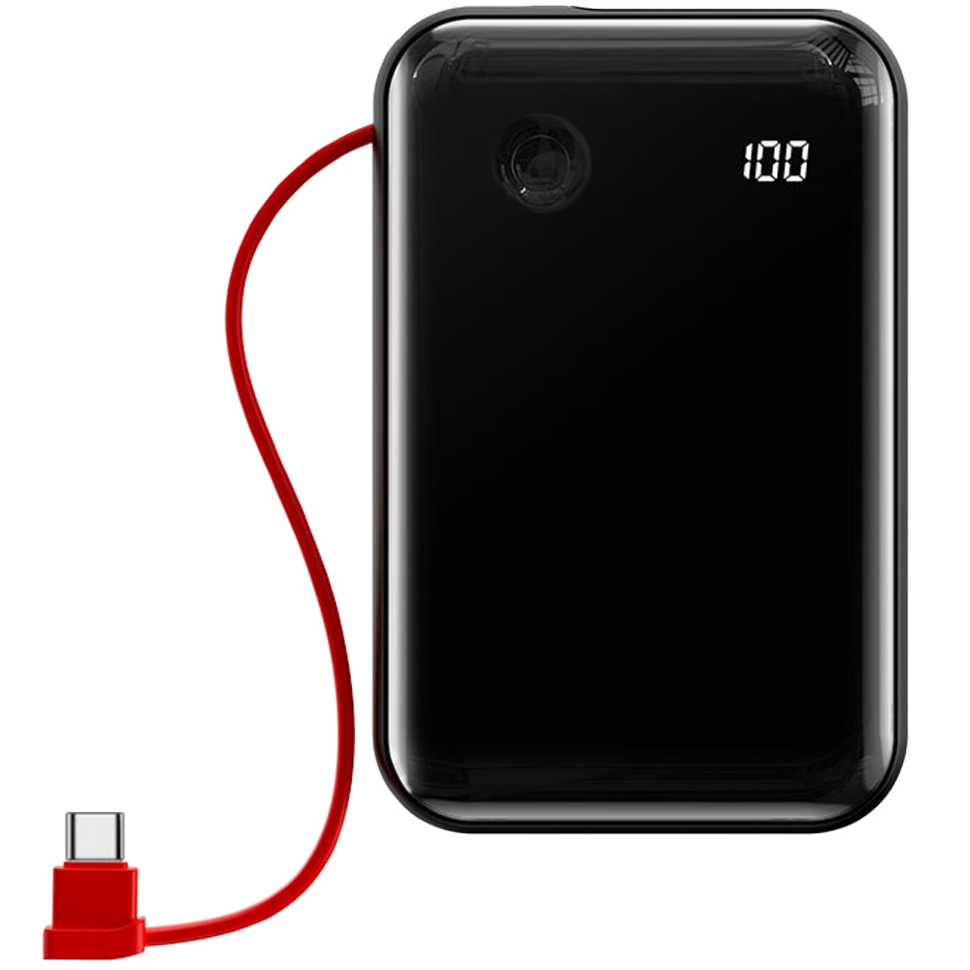 Внешний аккумулятор Baseus Mini S 3A 10000мАч (Type-C кабель) Чёрный Внешний аккумулятор Baseus Mini S 3A 10000мАч (Type-C кабель) Чёрный
