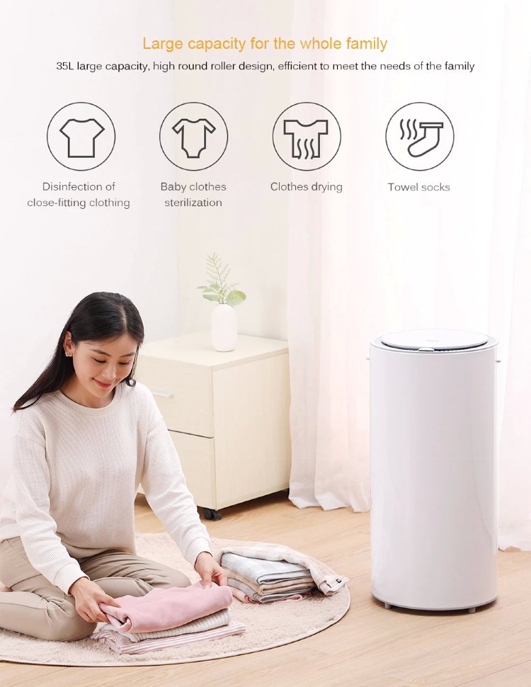 Умная дезинфицирующая сушилка для одежды Xiaomi Clothes Disinfection Dryer 35L Белая Умная дезинфицирующая сушилка для одежды Xiaomi Clothes Disinfection Dryer 35L Белая