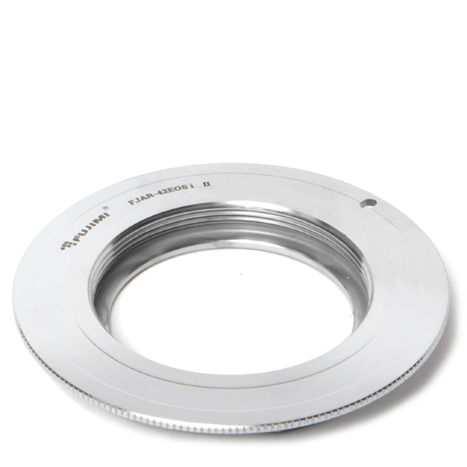 Адаптер FUJIMI FJAR-42EOSi II для объектива M42 на байонет EF (с чипом 9 поколения) Адаптер FUJIMI FJAR-42EOSi II для объектива M42 на байонет EF (с чипом 9 поколения)