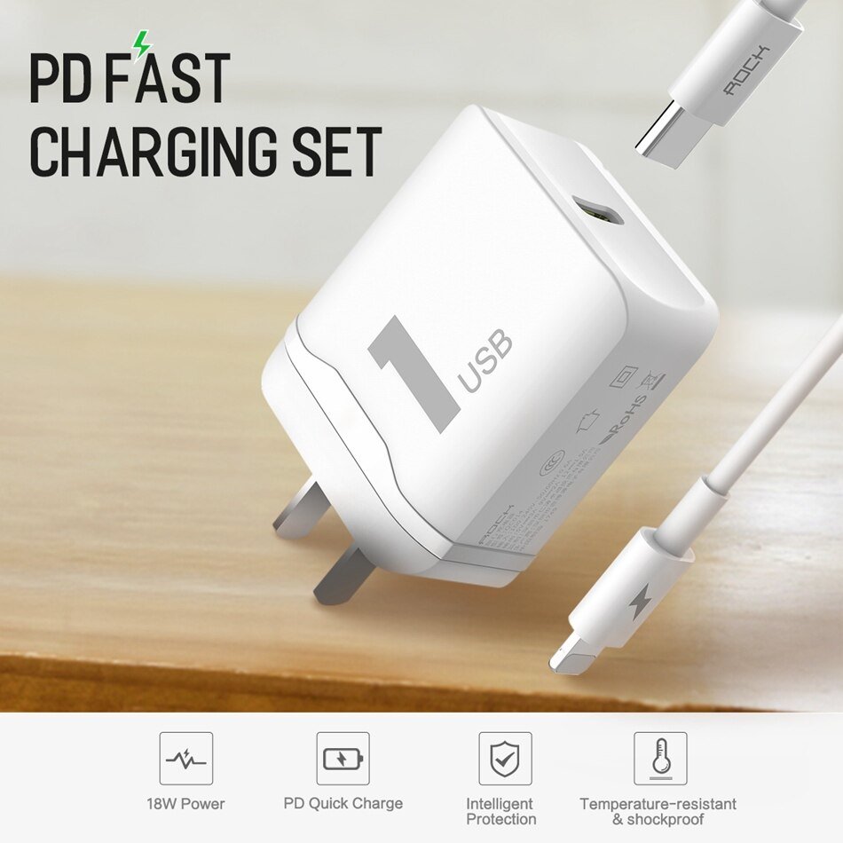 Сетевой адаптер Rock T12 PD travel charger Чёрный Сетевой адаптер Rock T12 PD travel charger Чёрный