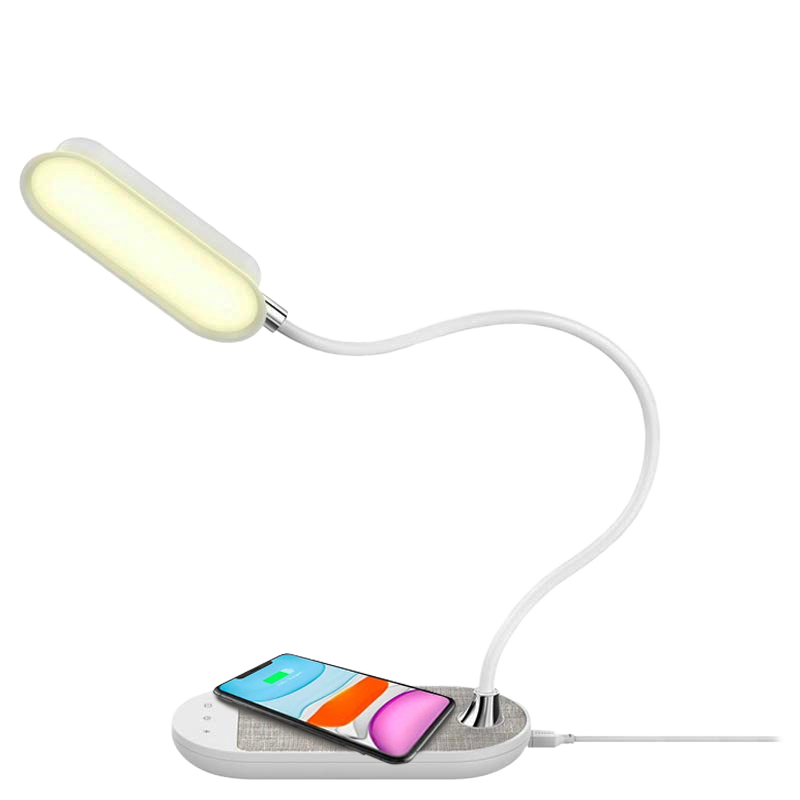 Лампа настольная Momax Q.LED Flex с беспроводной зарядкой Белая Лампа настольная Momax Q.LED Flex с беспроводной зарядкой Белая