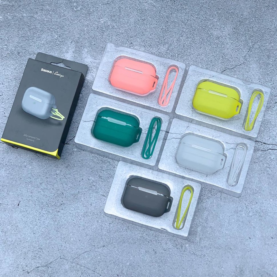 Чехол Baseus Let's Go Jelly Lanyard для AirPods Pro Зелёный (с зелёным ремешком) Чехол Baseus Let's Go Jelly Lanyard для AirPods Pro Зелёный (с зелёным ремешком)