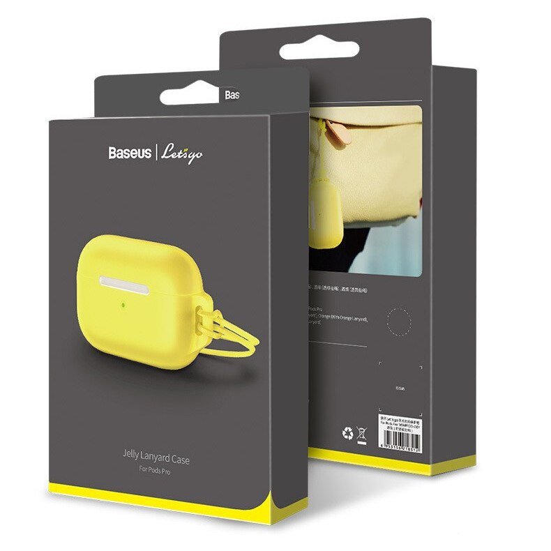 Чехол Baseus Let's Go Jelly Lanyard для AirPods Pro Жёлтый (с жёлтым ремешком) Чехол Baseus Let's Go Jelly Lanyard для AirPods Pro Жёлтый (с жёлтым ремешком)