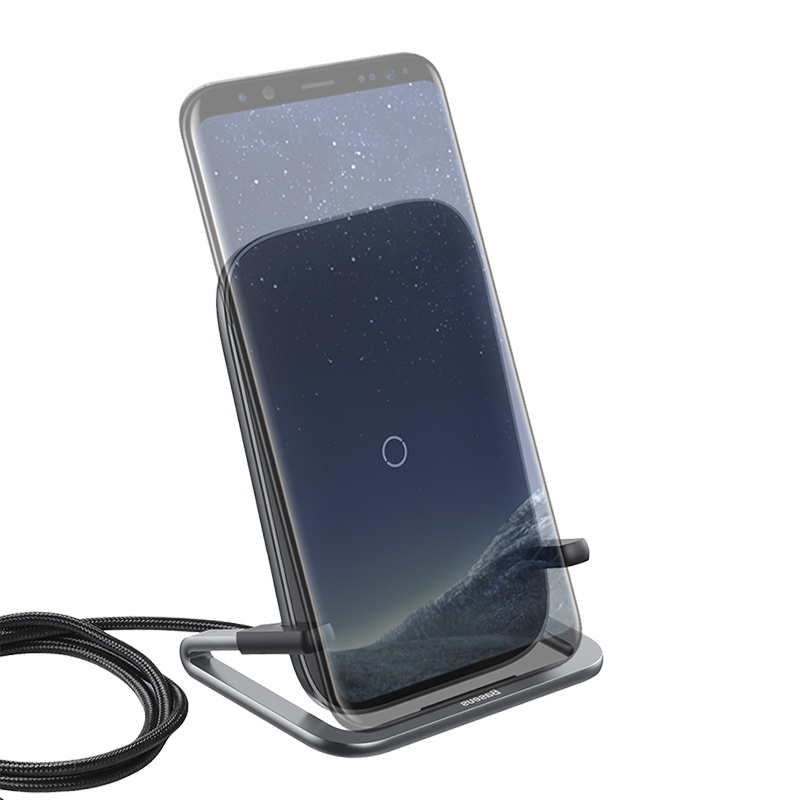 Беспроводная зарядка Baseus Rib Horizontal and Vertical Holder 15W Белая Беспроводная зарядка Baseus Rib Horizontal and Vertical Holder 15W Белая