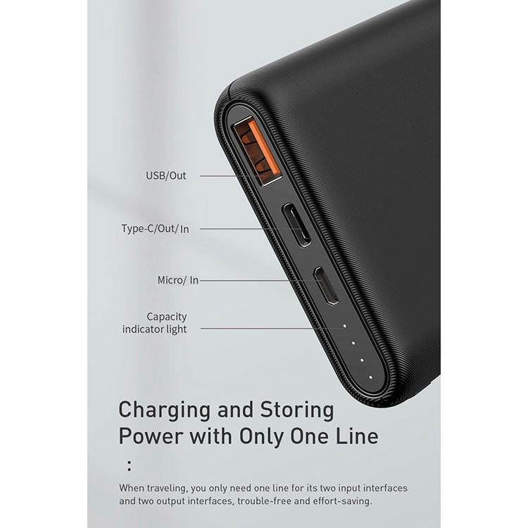 Внешний аккумулятор Baseus Bipow PD+QC 10000mAh 18W Чёрный Внешний аккумулятор Baseus Bipow PD+QC 10000mAh 18W Чёрный