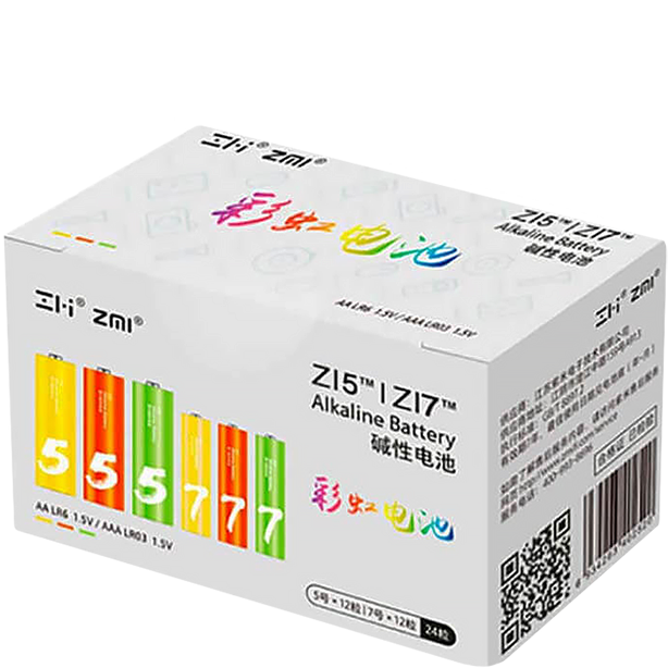 Батарейки ZMI Rainbow ZI5(АА) + ZI7(ААА) (24 шт) Батарейки ZMI Rainbow ZI5(АА) + ZI7(ААА) (24 шт)