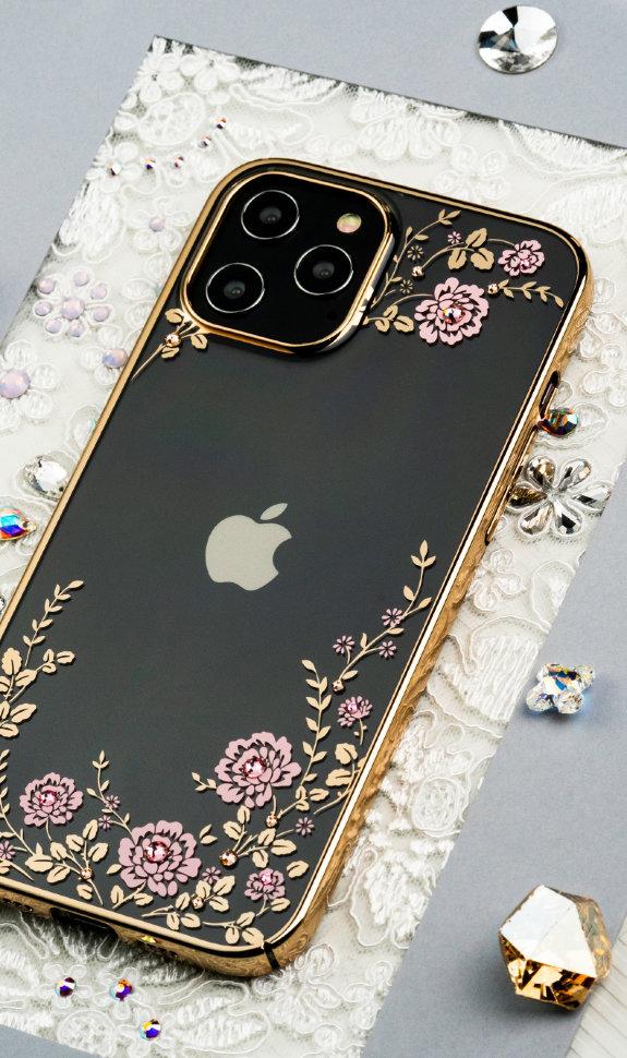 Чехол PQY Flora для iPhone 12 Pro Max Чёрный Чехол PQY Flora для iPhone 12 Pro Max Чёрный