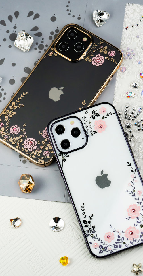 Чехол PQY Flora для iPhone 12 Pro Max Чёрный Чехол PQY Flora для iPhone 12 Pro Max Чёрный