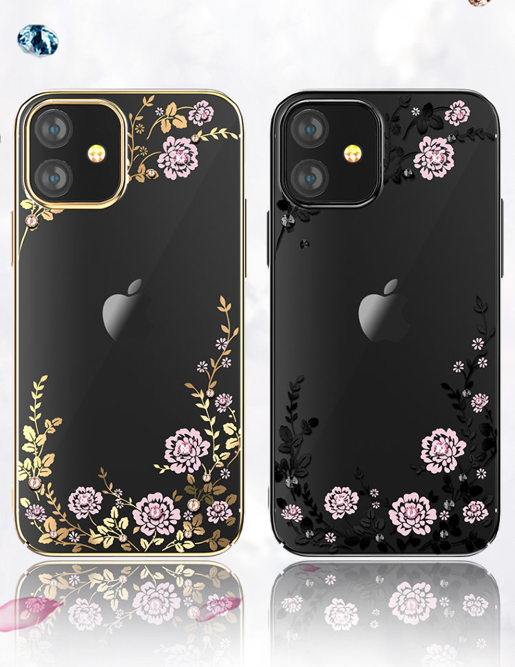 Чехол PQY Flora для iPhone 12 Pro Max Чёрный Чехол PQY Flora для iPhone 12 Pro Max Чёрный