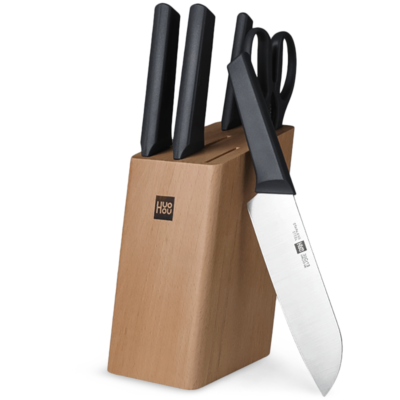 Набор ножей HuoHou HU0057 Fire Kitchen Steel Knife Set с подставкой (6 предметов)