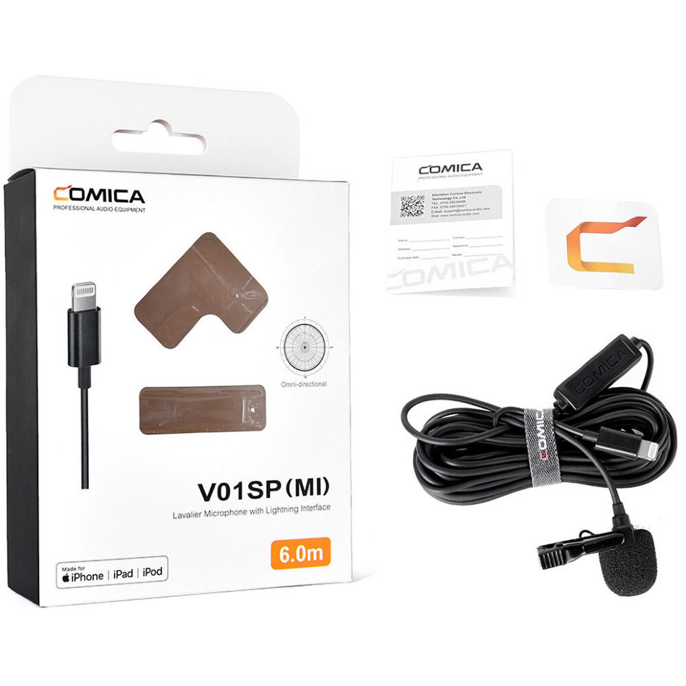 Микрофон петличный CoMica CVM-V01SP(Mi) Lightning 6м Микрофон петличный CoMica CVM-V01SP(Mi) Lightning 6м
