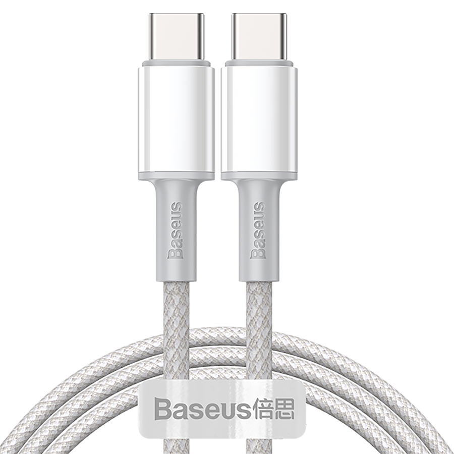 Кабель Baseus High Density Braided Type-C 100W 1м Белый Кабель Baseus High Density Braided Type-C 100W 1м Белый