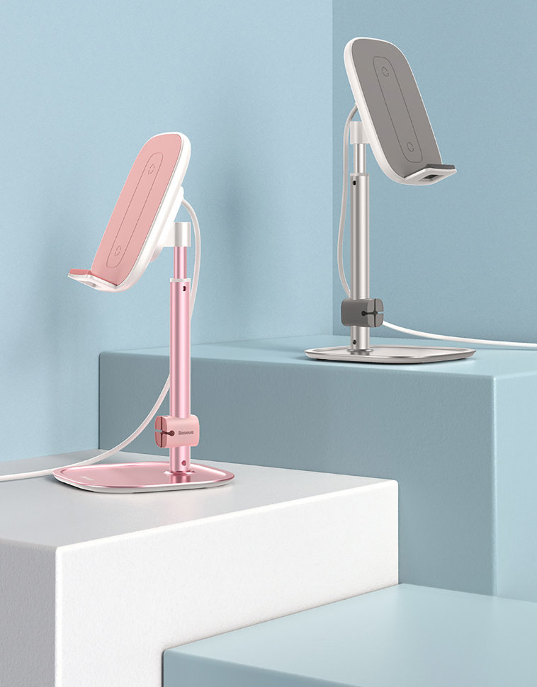 Беспроводная зарядка Baseus Literary Youth Desktop Bracket Розовое золото Беспроводная зарядка Baseus Literary Youth Desktop Bracket Розовое золото