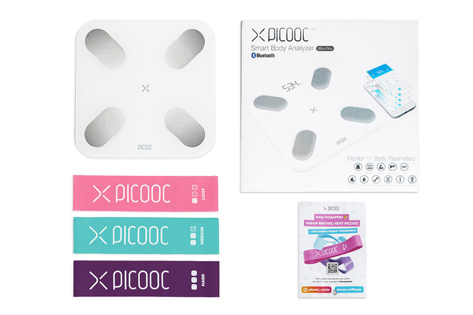 Умные весы Picooc Mini Pro Белые  + фитнес-ленты и видеоуроки в подарок Умные весы Picooc Mini Pro Белые  + фитнес-ленты и видеоуроки в подарок
