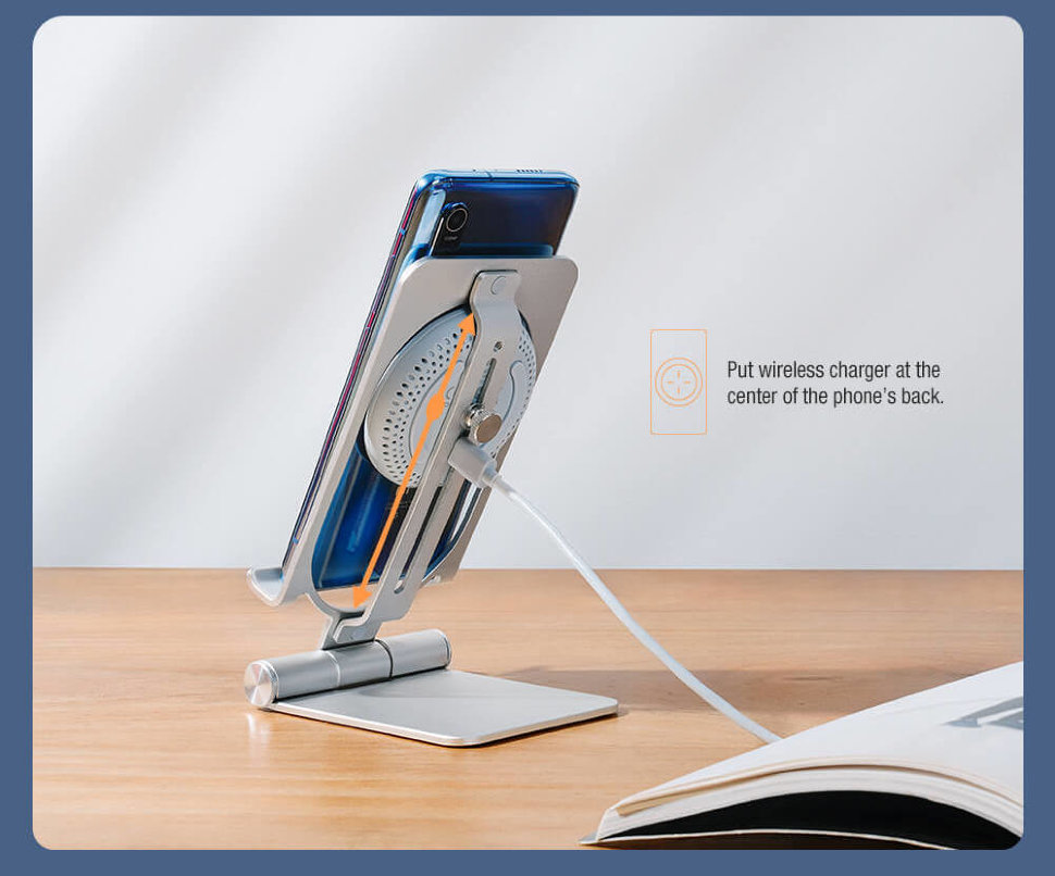 Беспроводная зарядка Nillkin PowerHold Mini 15W Серая Беспроводная зарядка Nillkin PowerHold Mini 15W Серая