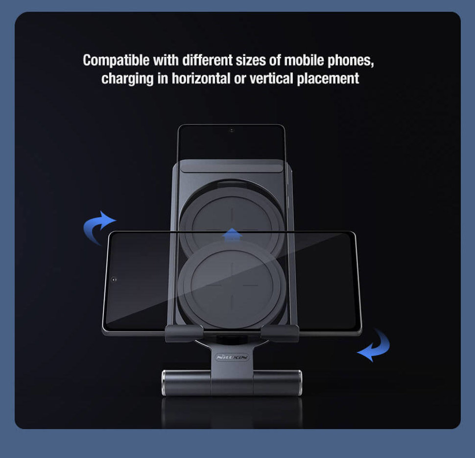 Беспроводная зарядка Nillkin PowerHold Mini 15W Серая Беспроводная зарядка Nillkin PowerHold Mini 15W Серая