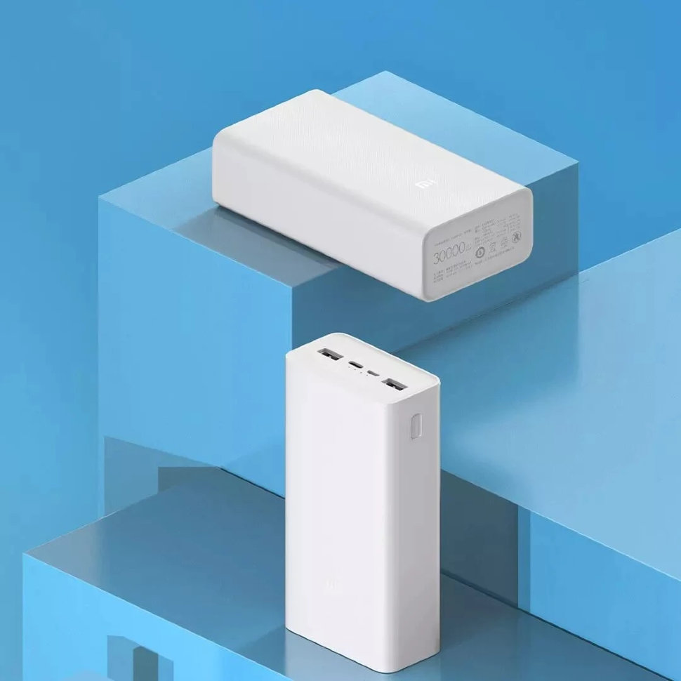Внешний аккумулятор Xiaomi Mi Power Bank 3 30000mAh Белый Внешний аккумулятор Xiaomi Mi Power Bank 3 30000mAh Белый