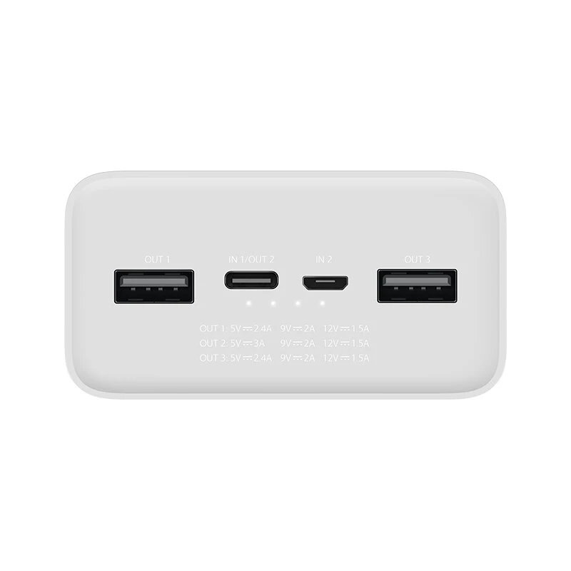 Внешний аккумулятор Xiaomi Mi Power Bank 3 30000mAh Белый Внешний аккумулятор Xiaomi Mi Power Bank 3 30000mAh Белый