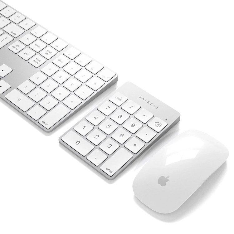 Беспроводной цифровой блок клавиатуры Satechi Aluminum Slim Keypad Numpad Серебро Беспроводной цифровой блок клавиатуры Satechi Aluminum Slim Keypad Numpad Серебро