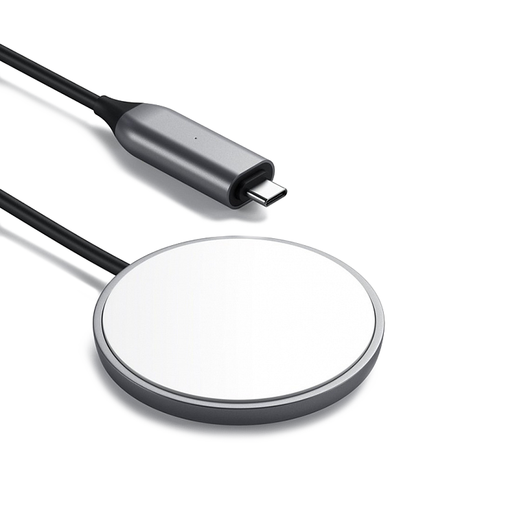Беспроводная зарядка Satechi Magnetic Wireless Charging Cable Type-C 1.5м Серый космос Беспроводная зарядка Satechi Magnetic Wireless Charging Cable Type-C 1.5м Серый космос