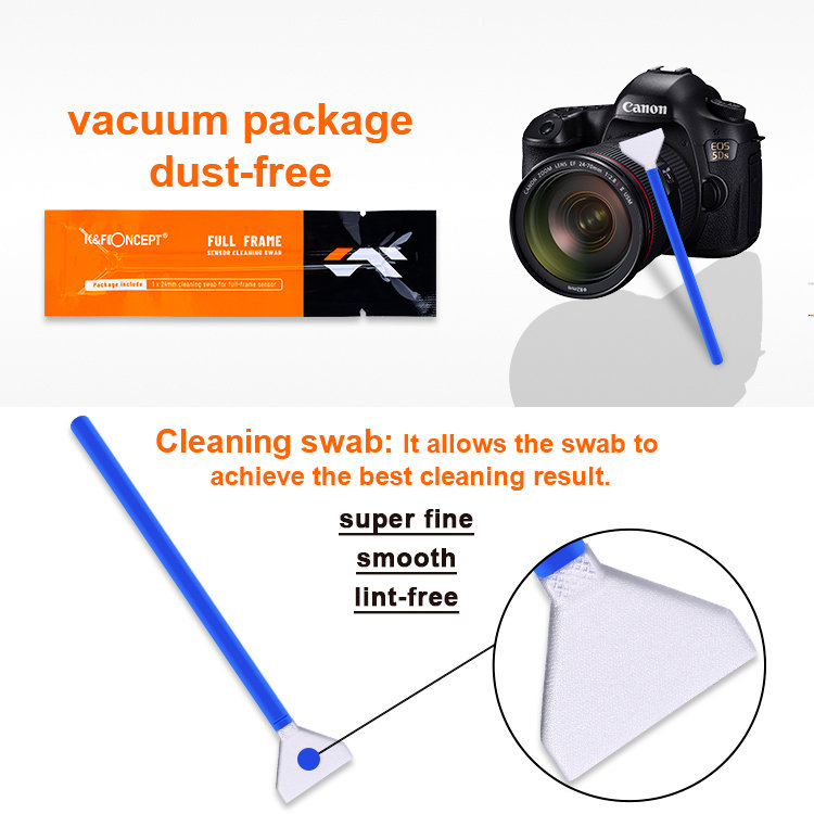 Набор для ухода за матрицей K&F Concept 24mm Full-Frame Sensor Cleaning Swab Kit Набор для ухода за матрицей K&F Concept 24mm Full-Frame Sensor Cleaning Swab Kit