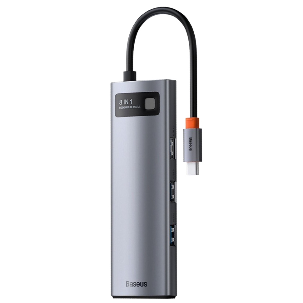 Хаб Baseus Metal Gleam 8-in-1 Серый