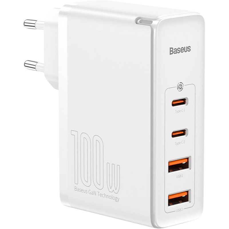 Сетевой адаптер Baseus GaN2 Pro 2C+2U 100W Белый Сетевой адаптер Baseus GaN2 Pro 2C+2U 100W Белый