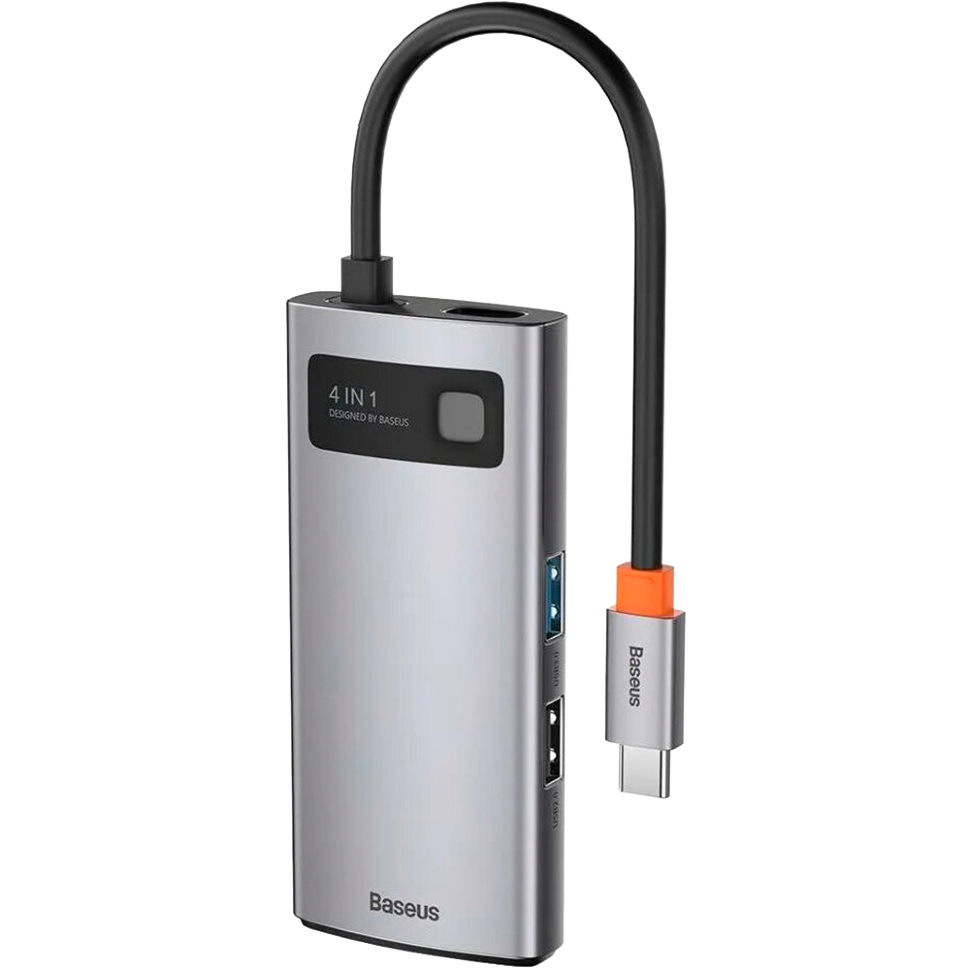 Хаб Baseus Metal Gleam 4-in-1 Серый