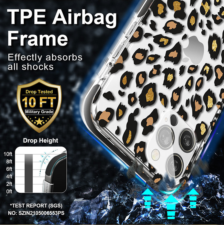 Чехол PQY Glamour для iPhone 12/12 Pro Leopard Чехол PQY Glamour для iPhone 12/12 Pro Leopard