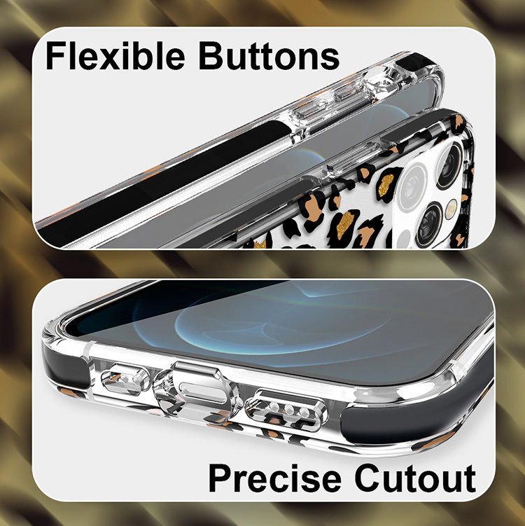 Чехол PQY Glamour для iPhone 12 Pro Max Leopard Чехол PQY Glamour для iPhone 12 Pro Max Leopard