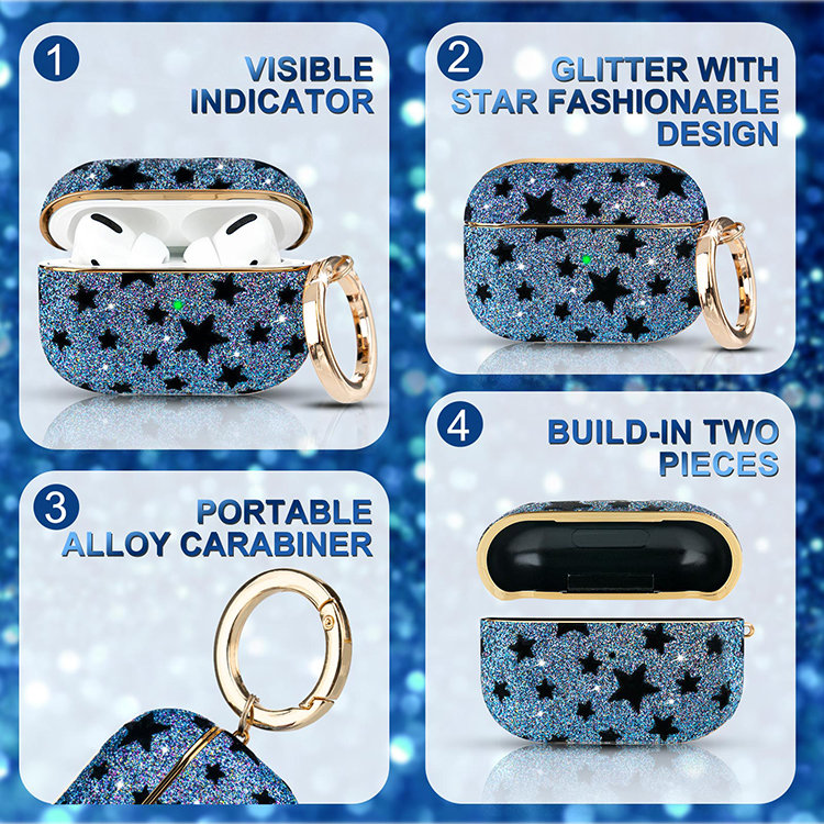 Чехол PQY Black Star для Airpods Pro Синий Чехол PQY Black Star для Airpods Pro Синий