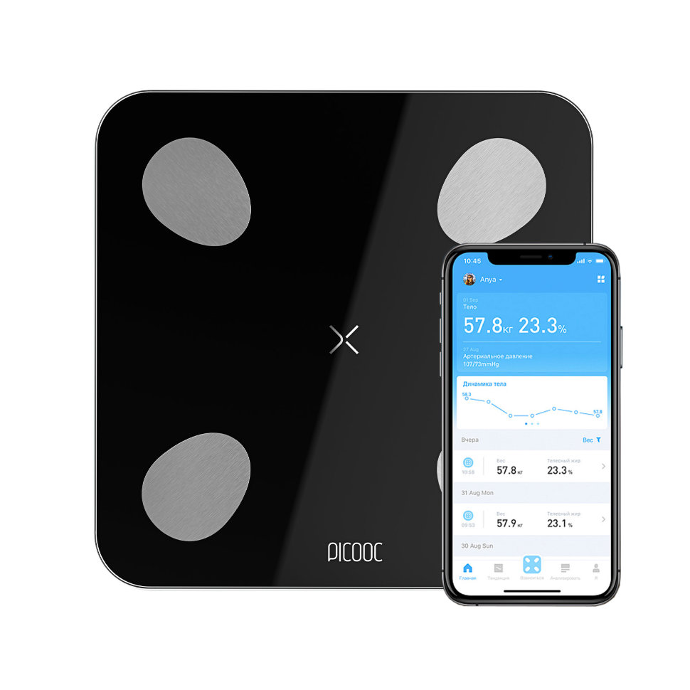 Умные весы Picooc Mini Lite Чёрные Умные весы Picooc Mini Lite Чёрные