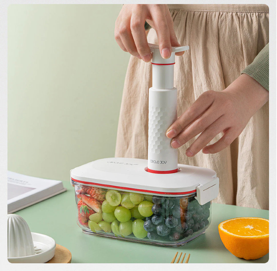 Контейнер Circle Joy Vacuum Glass Container 1L Белый Контейнер Circle Joy Vacuum Glass Container 1L Белый