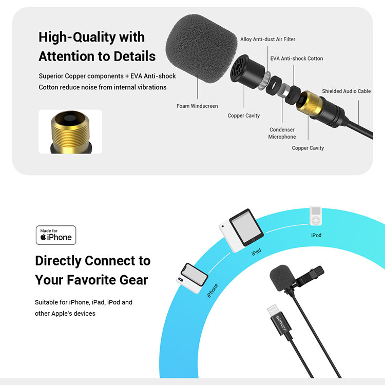Микрофон петличный simorr wave l3 Lightning Чёрный 3453B Микрофон петличный simorr wave l3 Lightning Чёрный 3453B