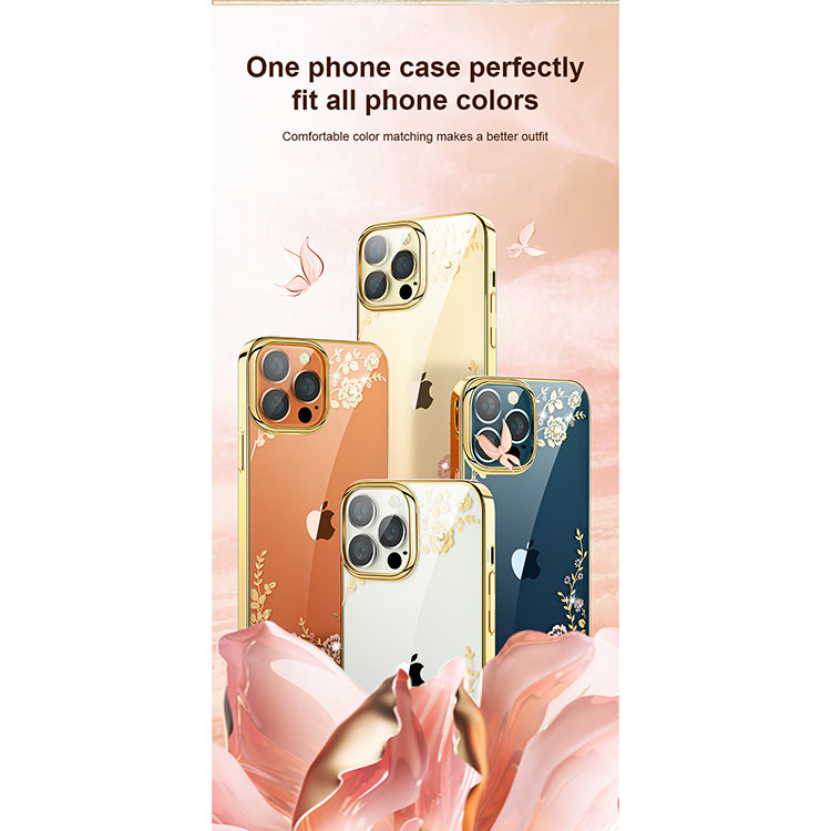 Чехол PQY Flora для iPhone 13 Pro Max Розовое золото Чехол PQY Flora для iPhone 13 Pro Max Розовое золото