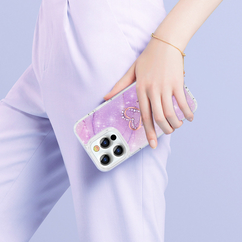 Чехол PQY Shell для iPhone 13 Pro Фиолетовый мрамор Чехол PQY Shell для iPhone 13 Pro Фиолетовый мрамор