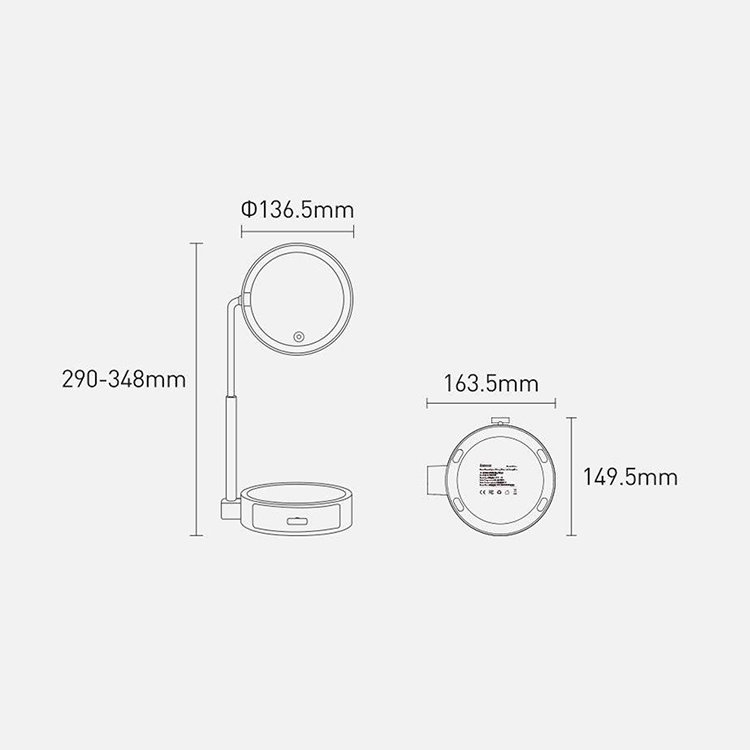 Зеркало Baseus Smart Beauty Series Lighted Makeup Mirror Белое Зеркало Baseus Smart Beauty Series Lighted Makeup Mirror Белое