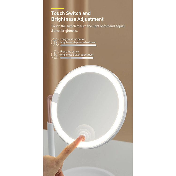 Зеркало Baseus Smart Beauty Series Lighted Makeup Mirror Белое Зеркало Baseus Smart Beauty Series Lighted Makeup Mirror Белое