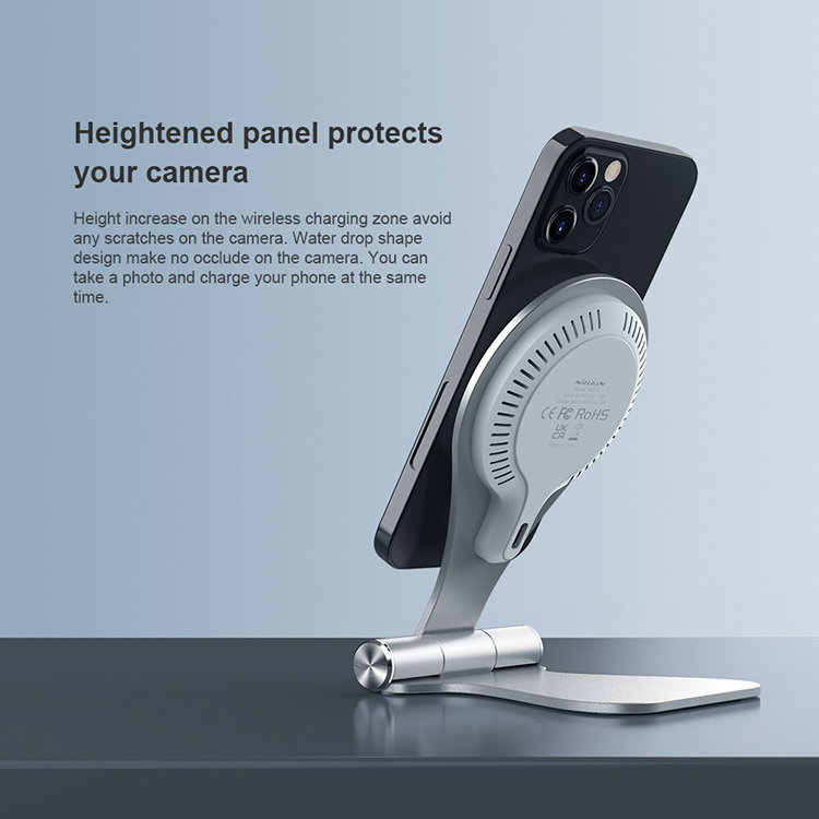 Беспроводная зарядка Nillkin NKT11 MagStand Серебро Беспроводная зарядка Nillkin NKT11 MagStand Серебро