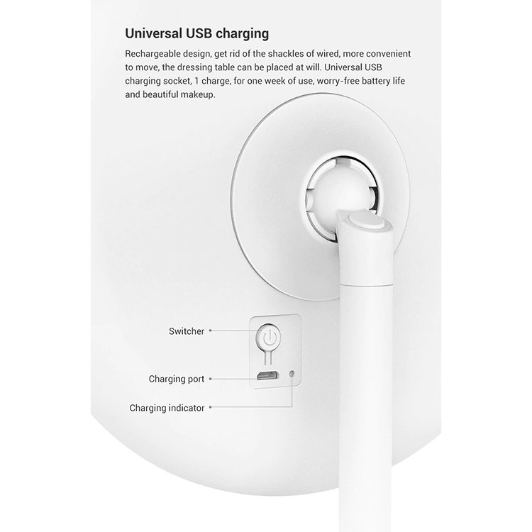 Зеркало косметическое DOCO Daylight Small Белое Зеркало косметическое DOCO Daylight Small Белое