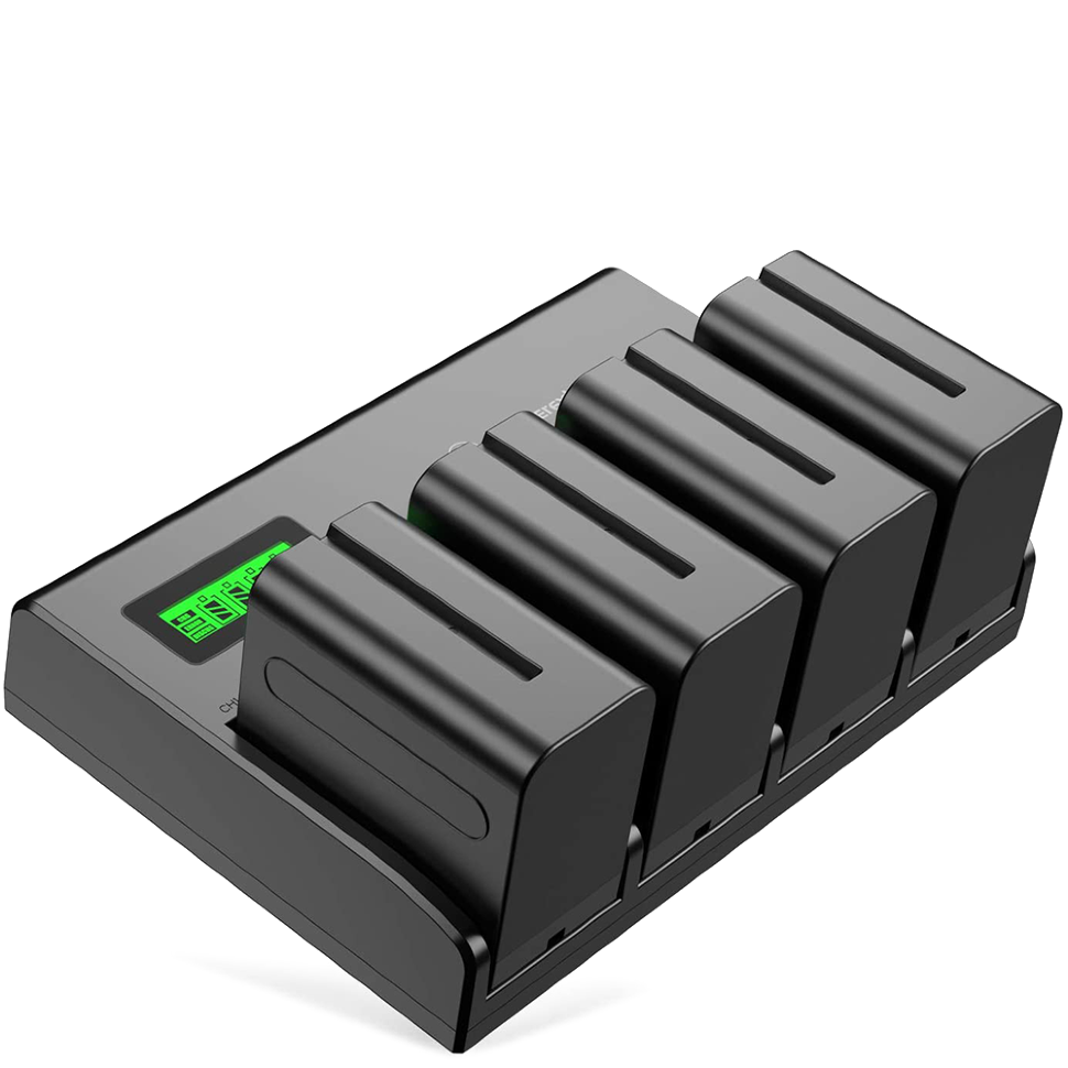 4 аккумулятора + зарядное устройство Powerextra NP-F970 4 аккумулятора + зарядное устройство Powerextra NP-F970