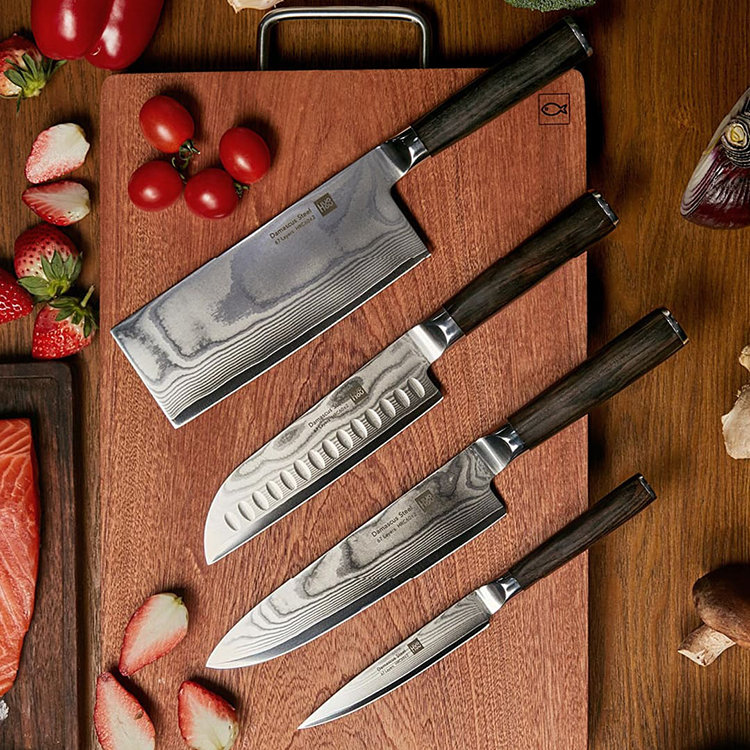 Набор ножей из дамасской стали HuoHou HU0073 Set of 5 Damascus Knife Sets (4 ножа + подставка) Набор ножей из дамасской стали HuoHou HU0073 Set of 5 Damascus Knife Sets (4 ножа + подставка)