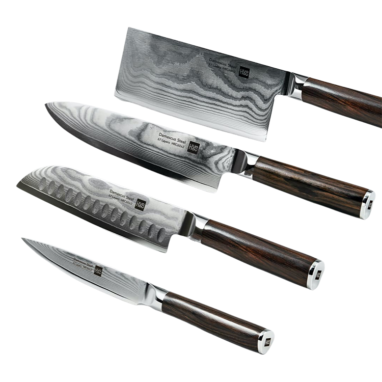 Набор ножей из дамасской стали HuoHou HU0073 Set of 5 Damascus Knife Sets (4 ножа + подставка) Набор ножей из дамасской стали HuoHou HU0073 Set of 5 Damascus Knife Sets (4 ножа + подставка)